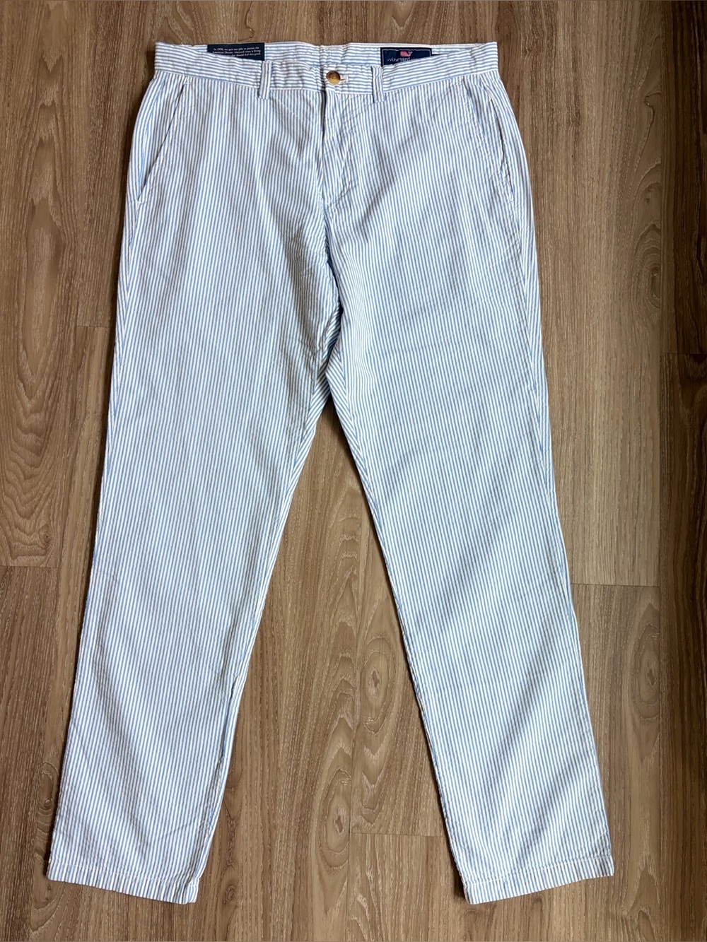VINEYARD VINES Breaker Pant Men's 35x32 Blue White Seersucker Stripe